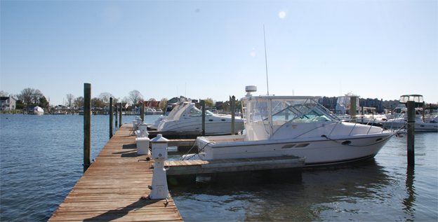 Docked Boat at Pleasure Bay Yacht Basin